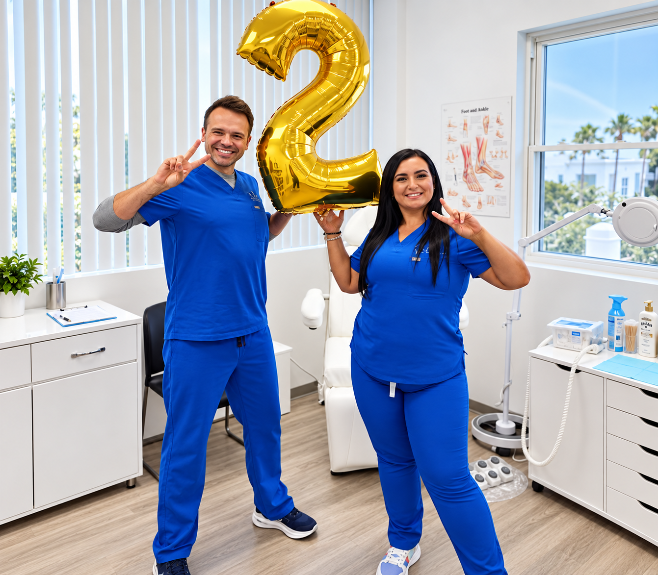 Atlantic Podiatry clinicians celebrating in the Hamilton clinic