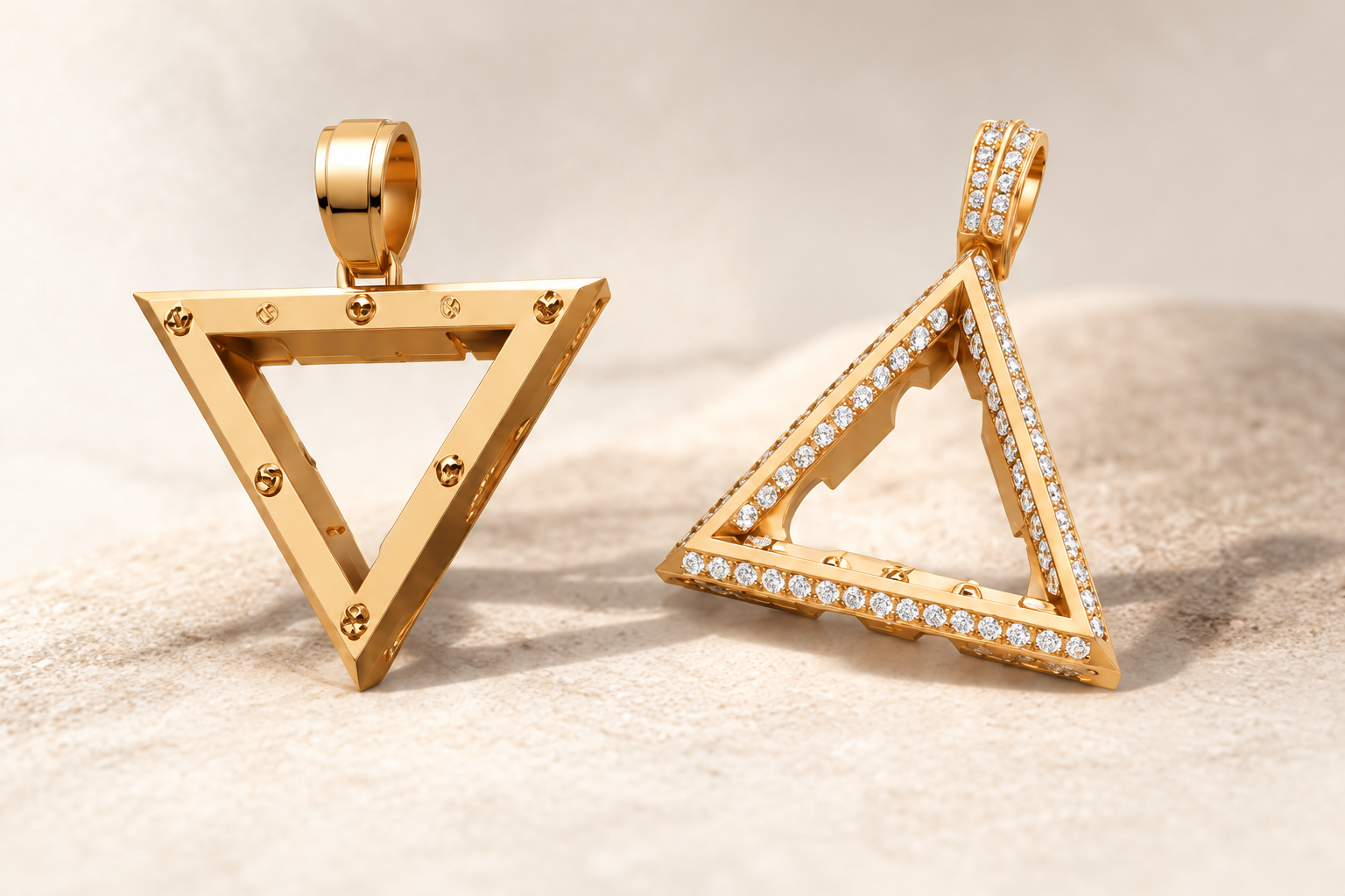 Single TriSingle Pendants Together