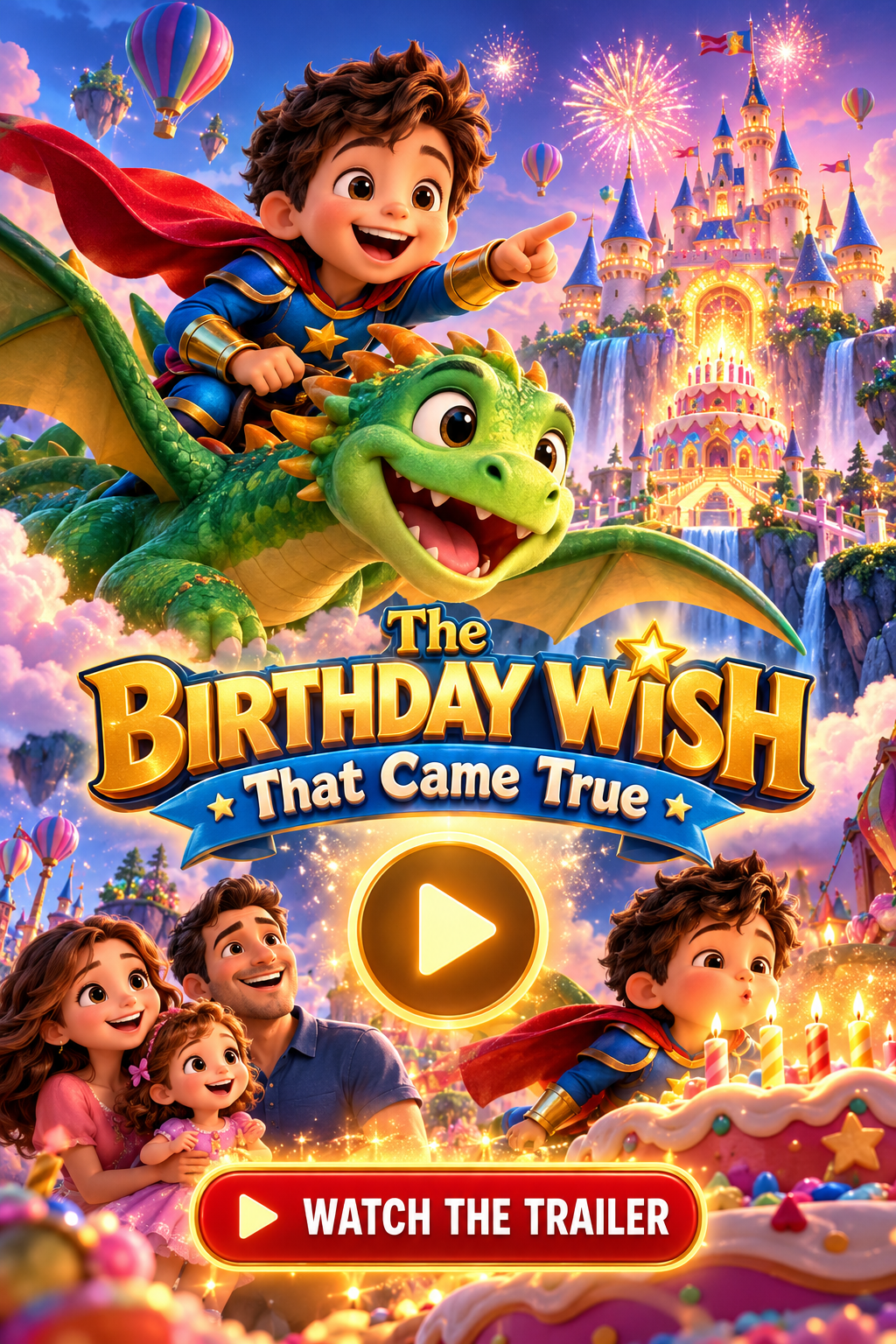 The Birthday Adventure — personalized family movie poster