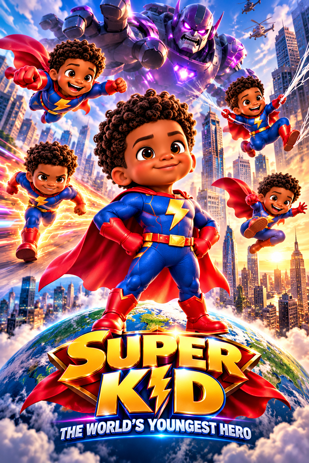 The Superhero Family — personalized family movie poster