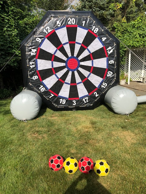 Giant inflatable Soccer Darts target for interactive event competition