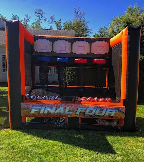 Inflatable Basketball shootout game with multiple hoops