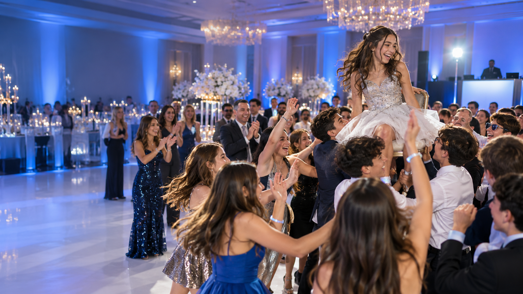 Packed dance floor celebration at a Connecticut Bar and Bat Mitzvah