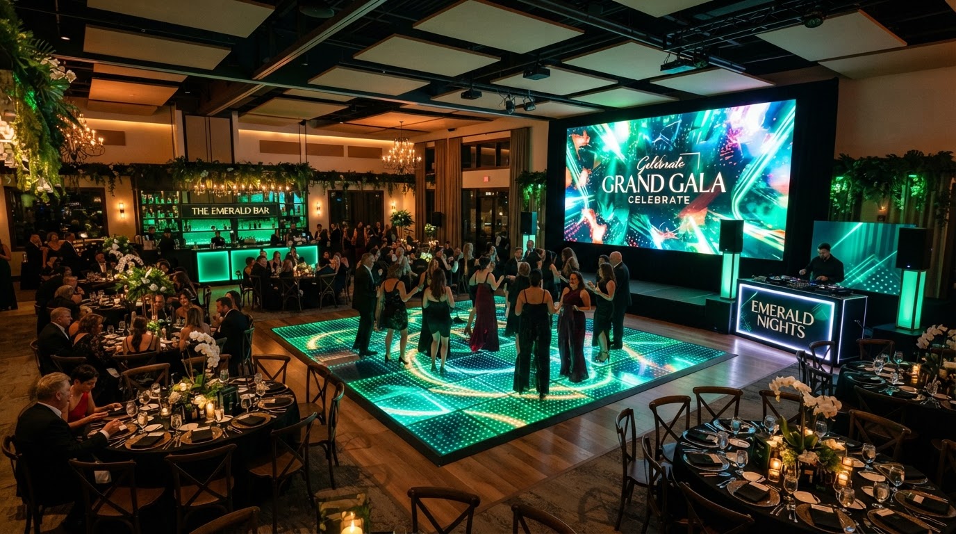 Panda Super Center Events LED dancefloor and video wall