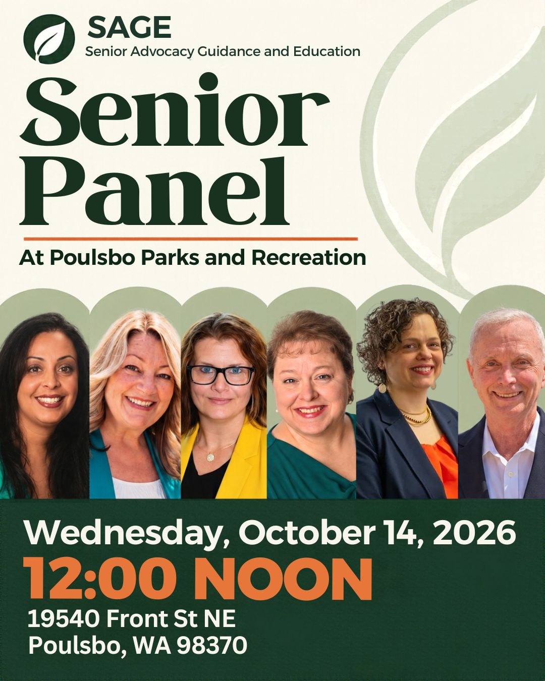 Senior Panel Discussion flyer - Wednesday, October 14, 2026