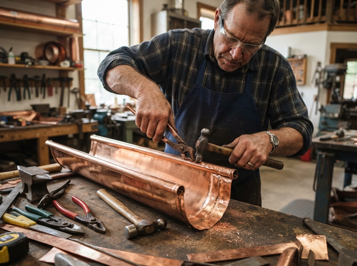 Copper Gutters & Flashing — Sergio Roofing LLC