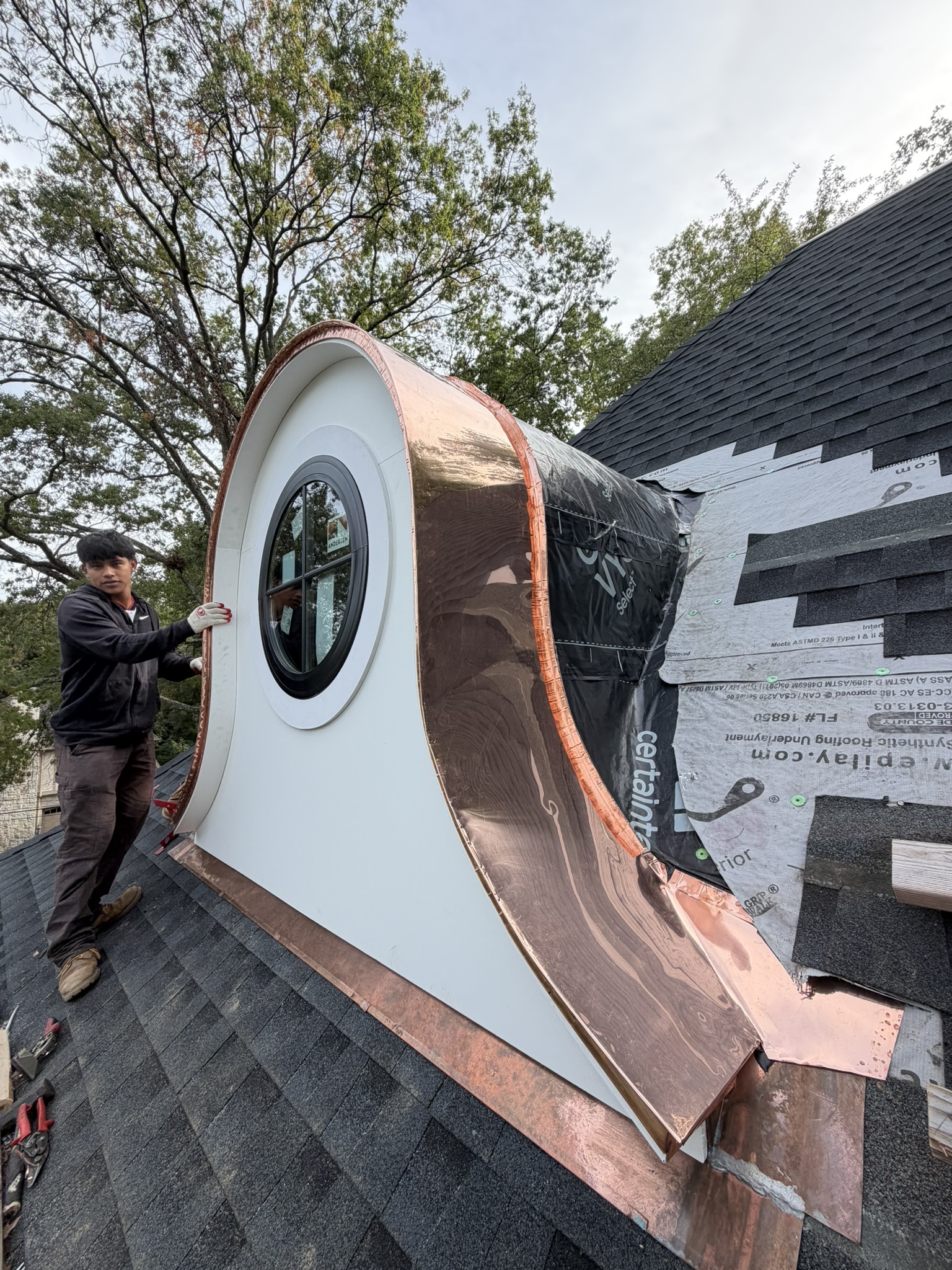 Hand-Crafted Copper Eyebrow Dormer Installation