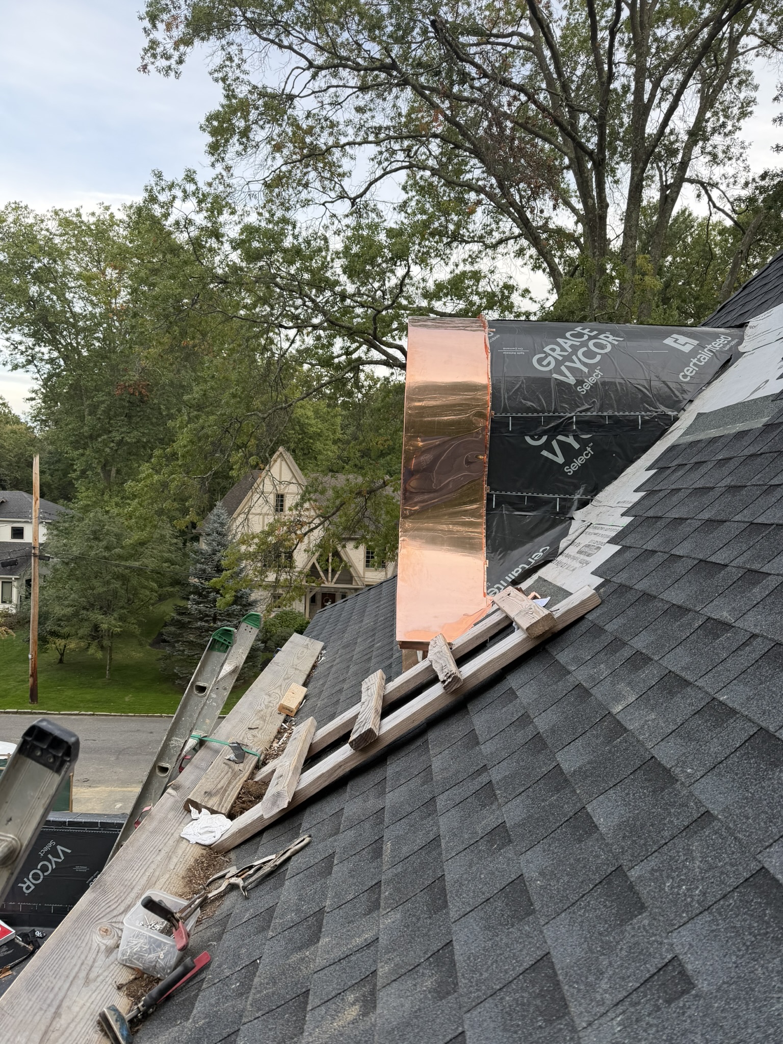 Standing Copper Flashing & Weatherproofing In-Progress