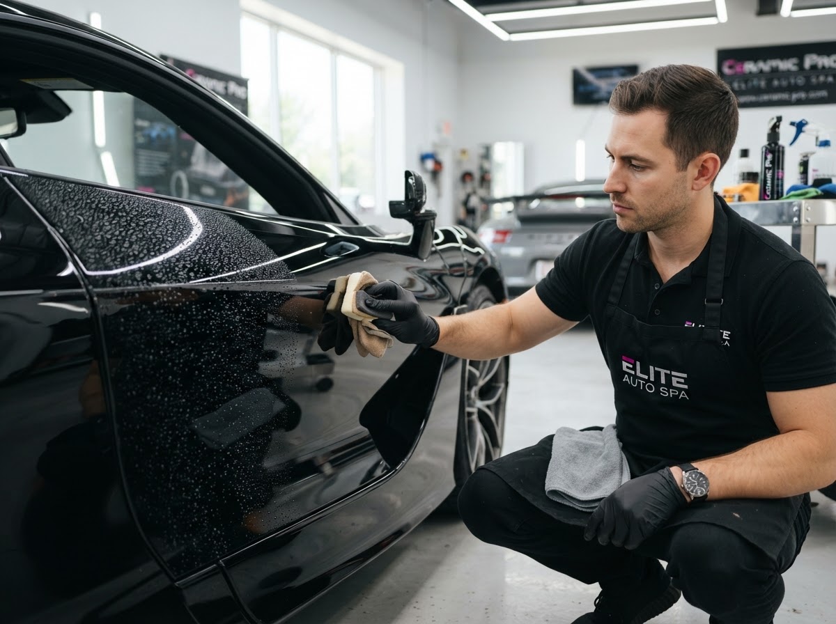 Ceramic Coating — professional auto detailing performed by a technician