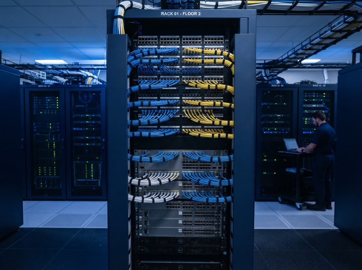 Structured cabling in a server room