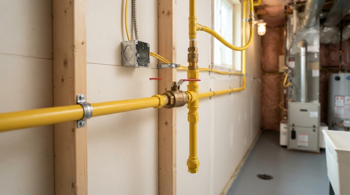 Residential gas line piping