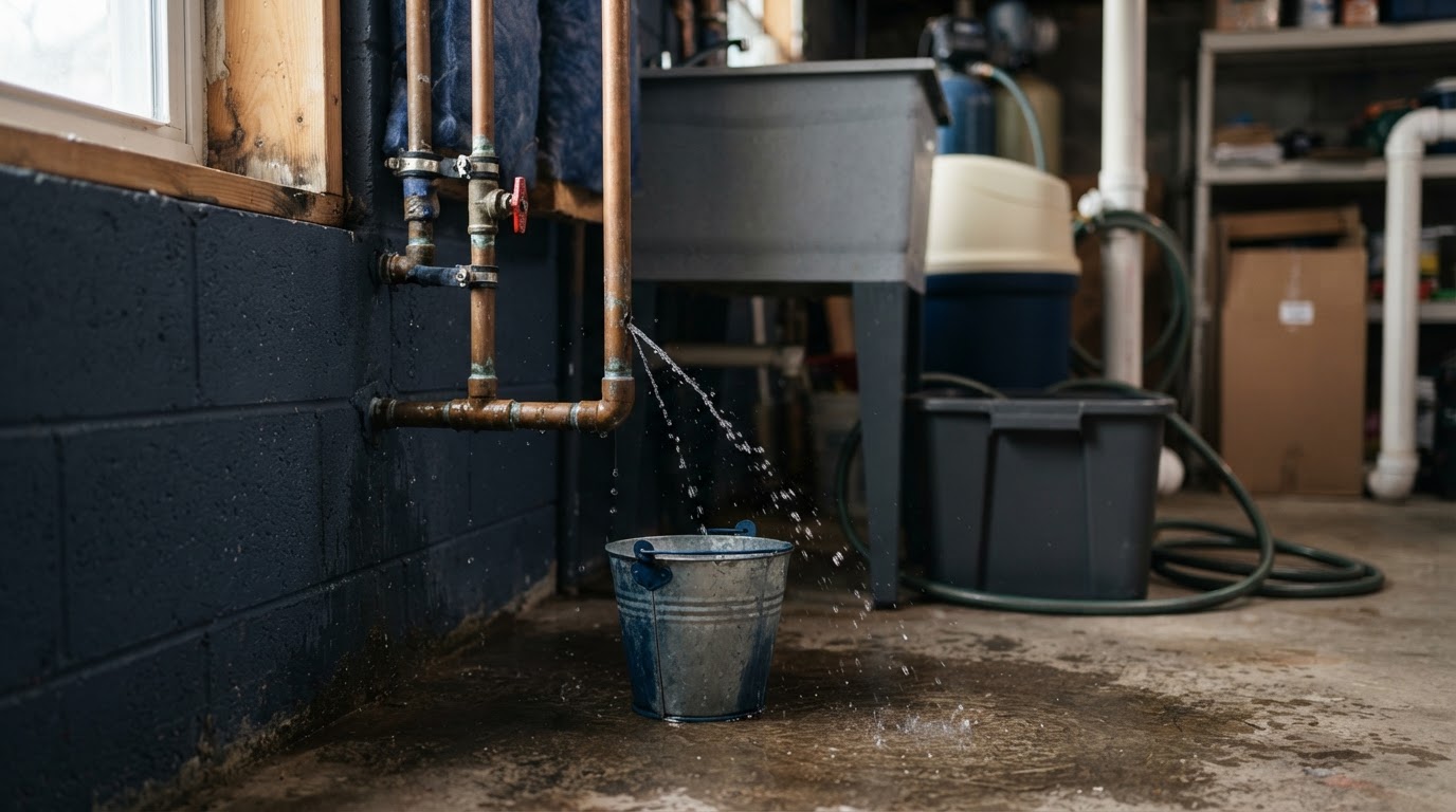 Residential pipe with active controlled leakage