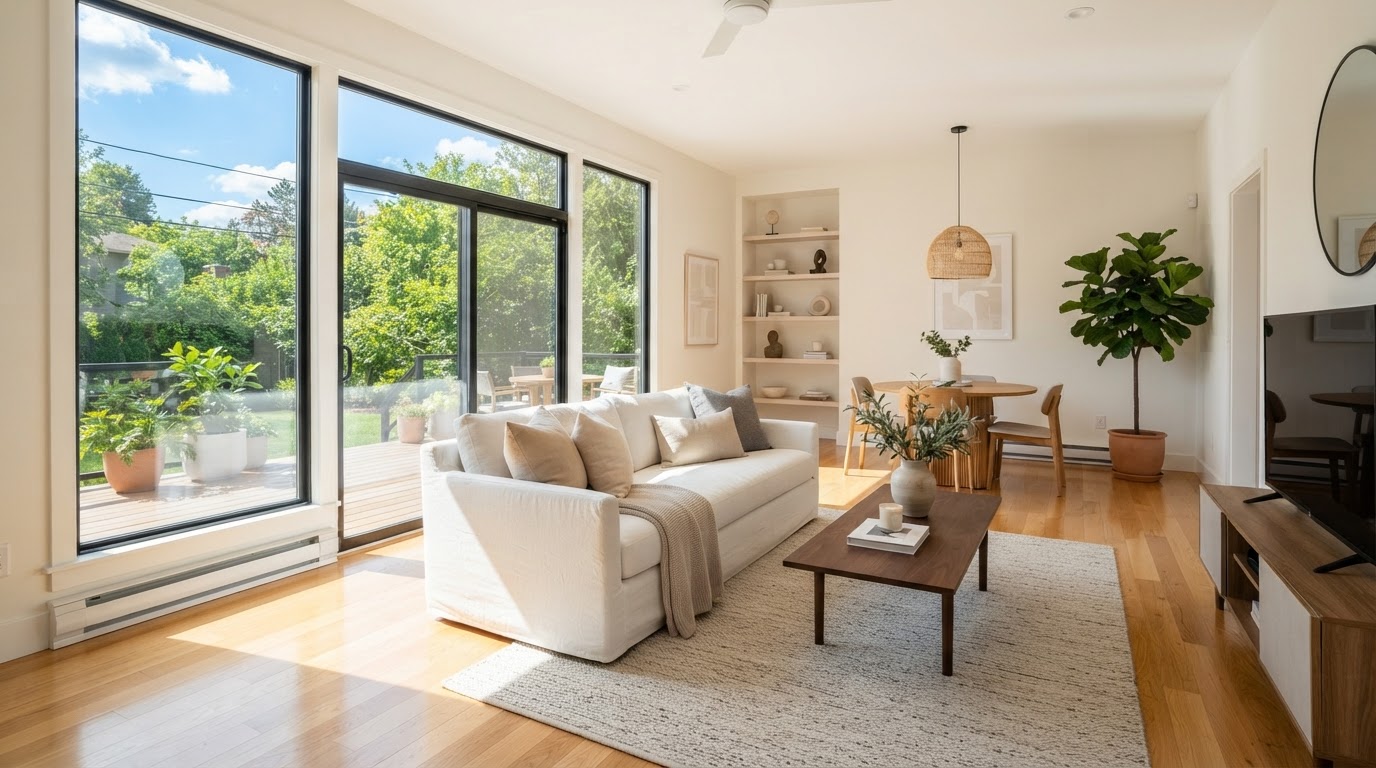Bright, freshly cleaned modern home interior in Pompano Beach