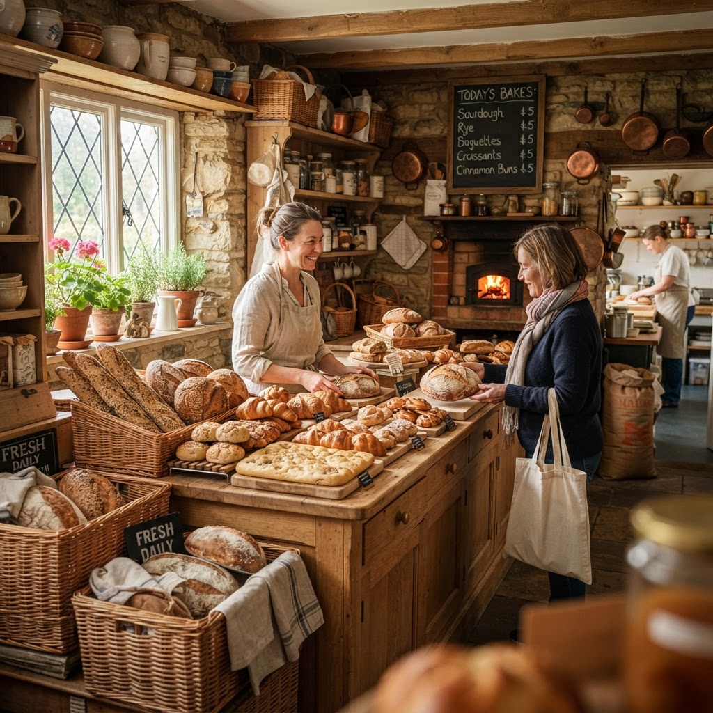 Cozy home bakery interior