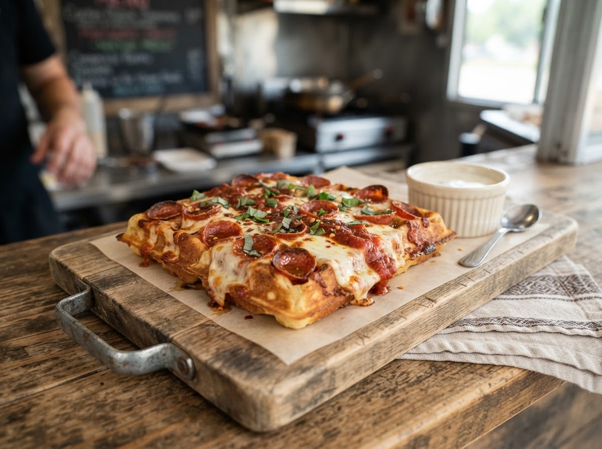 Savory Pizza Waffles