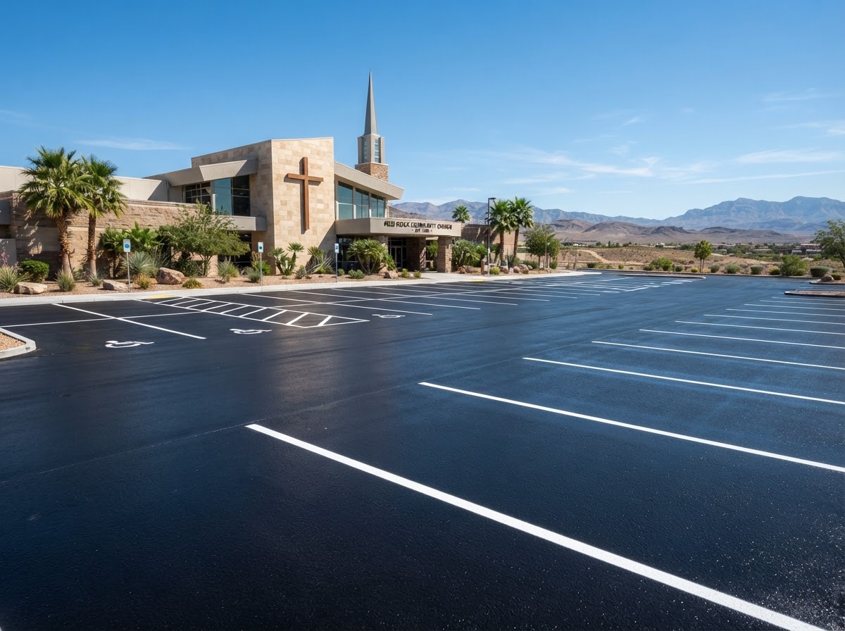A sealcoated church and office lot in Las Vegas, NV