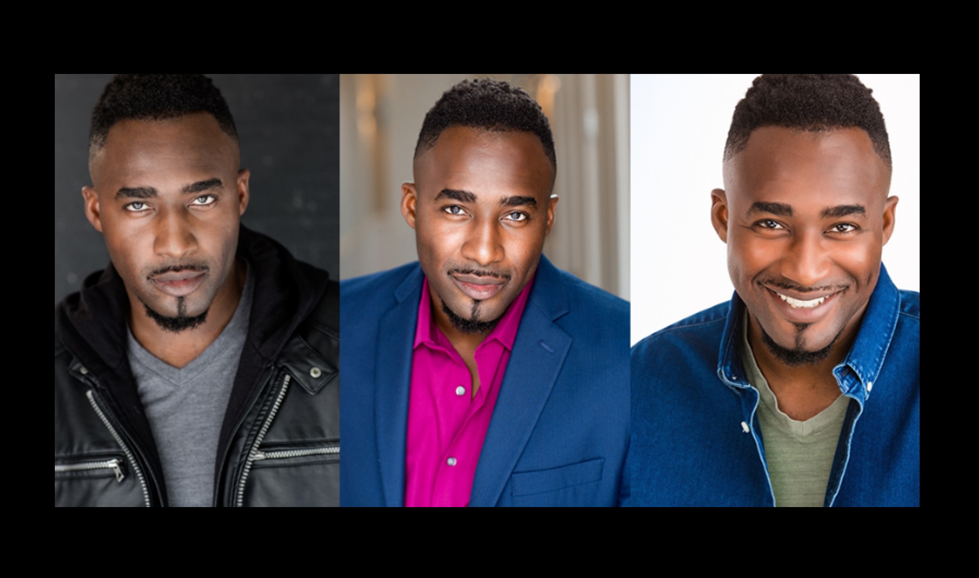 Louis Joseph actor headshots showcasing dramatic, theatrical, and commercial looks