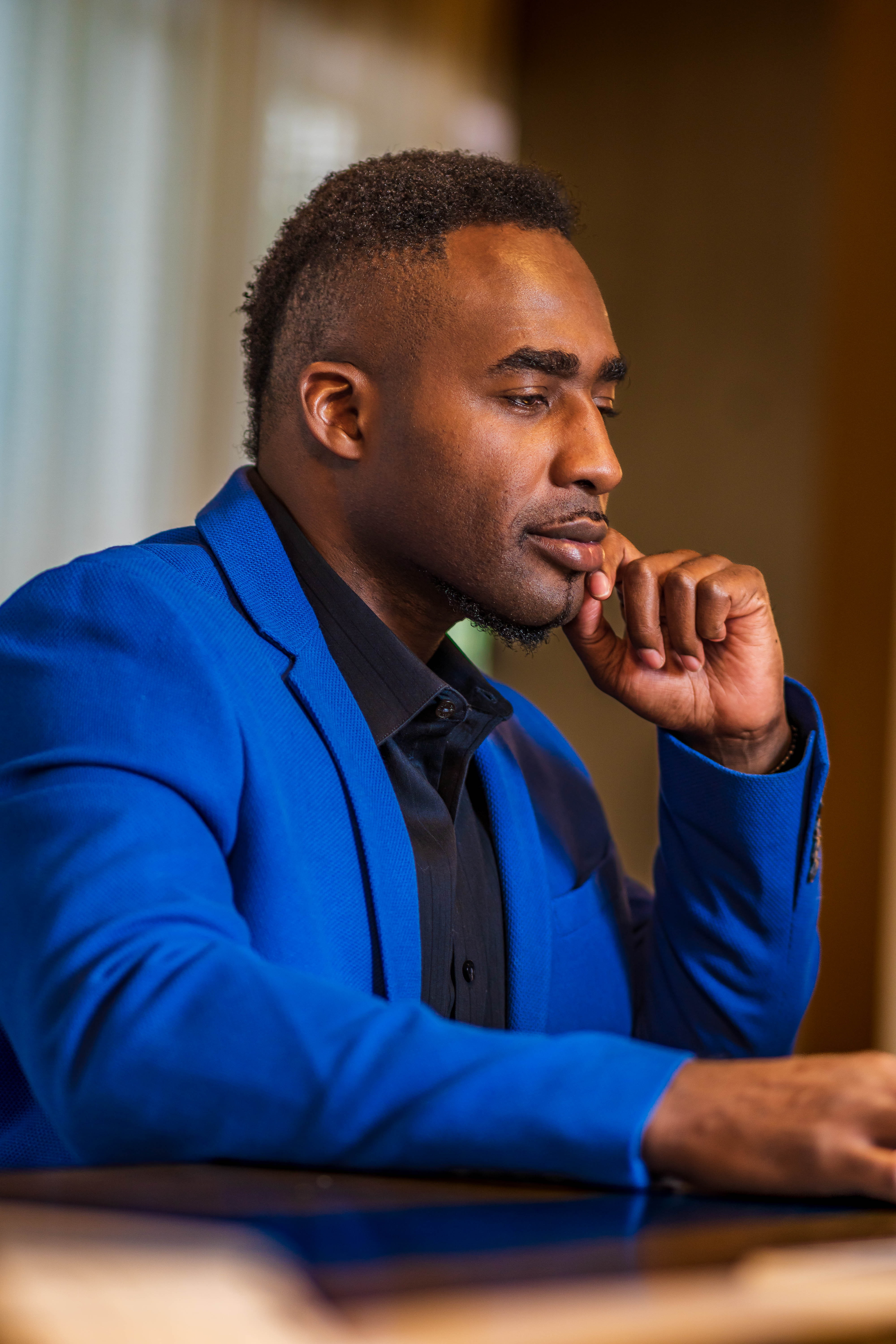 Louis Joseph engaged in focused technology and creative work