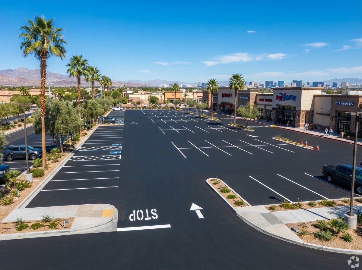 Retail center lot repaving in Paradise, NV