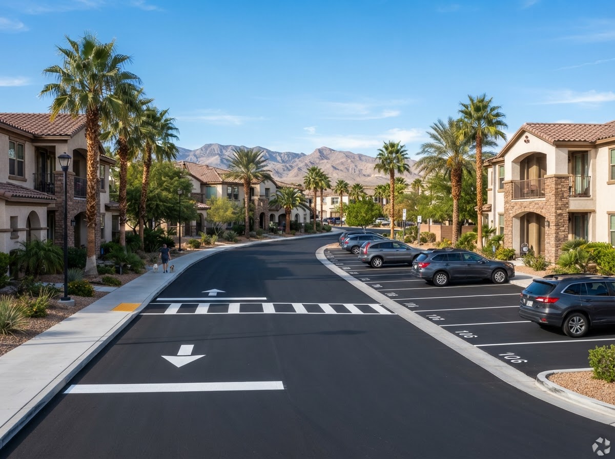 HOA community street and lot sealcoating in Paradise, NV