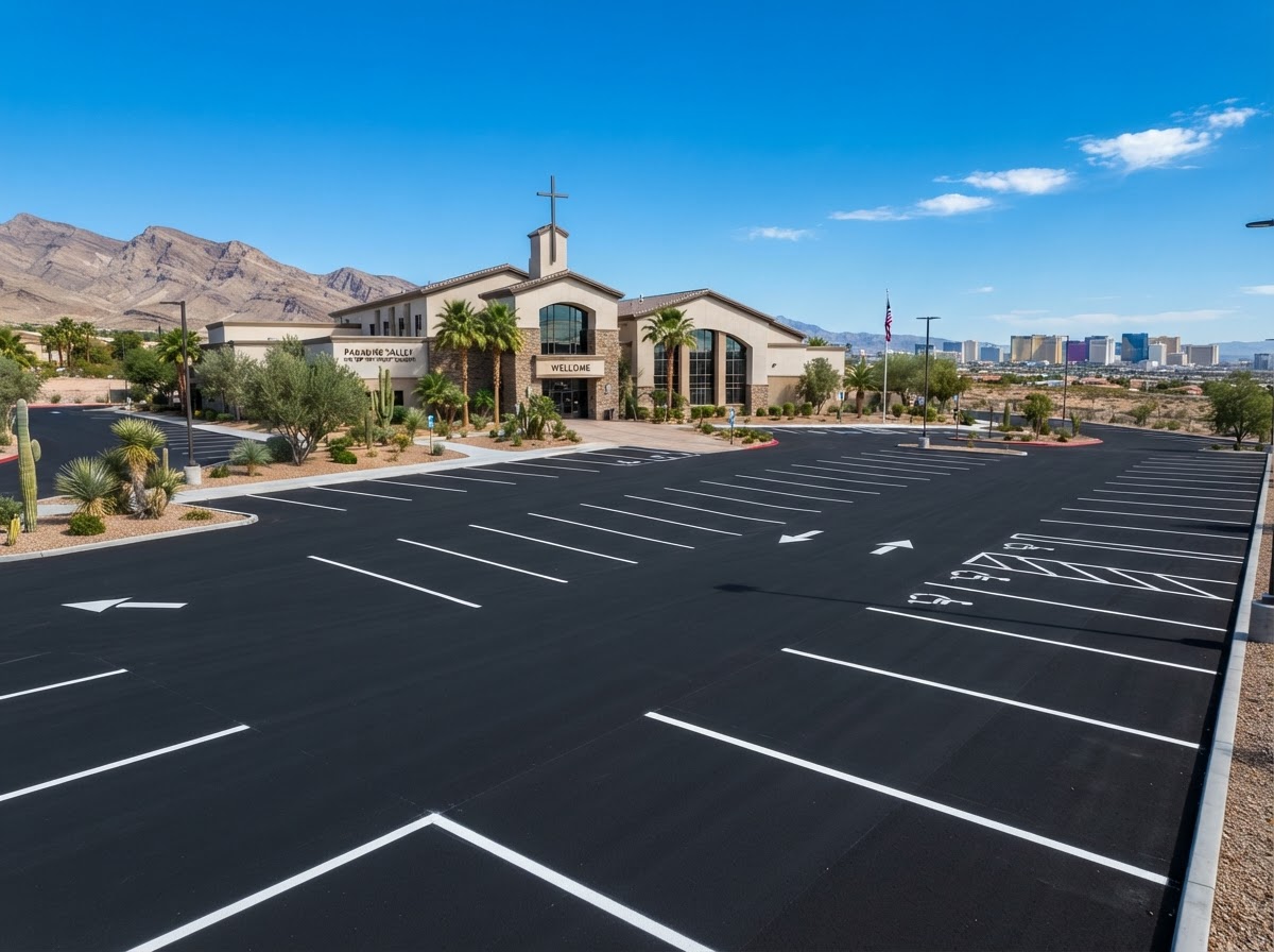 Church parking lot in Paradise, NV