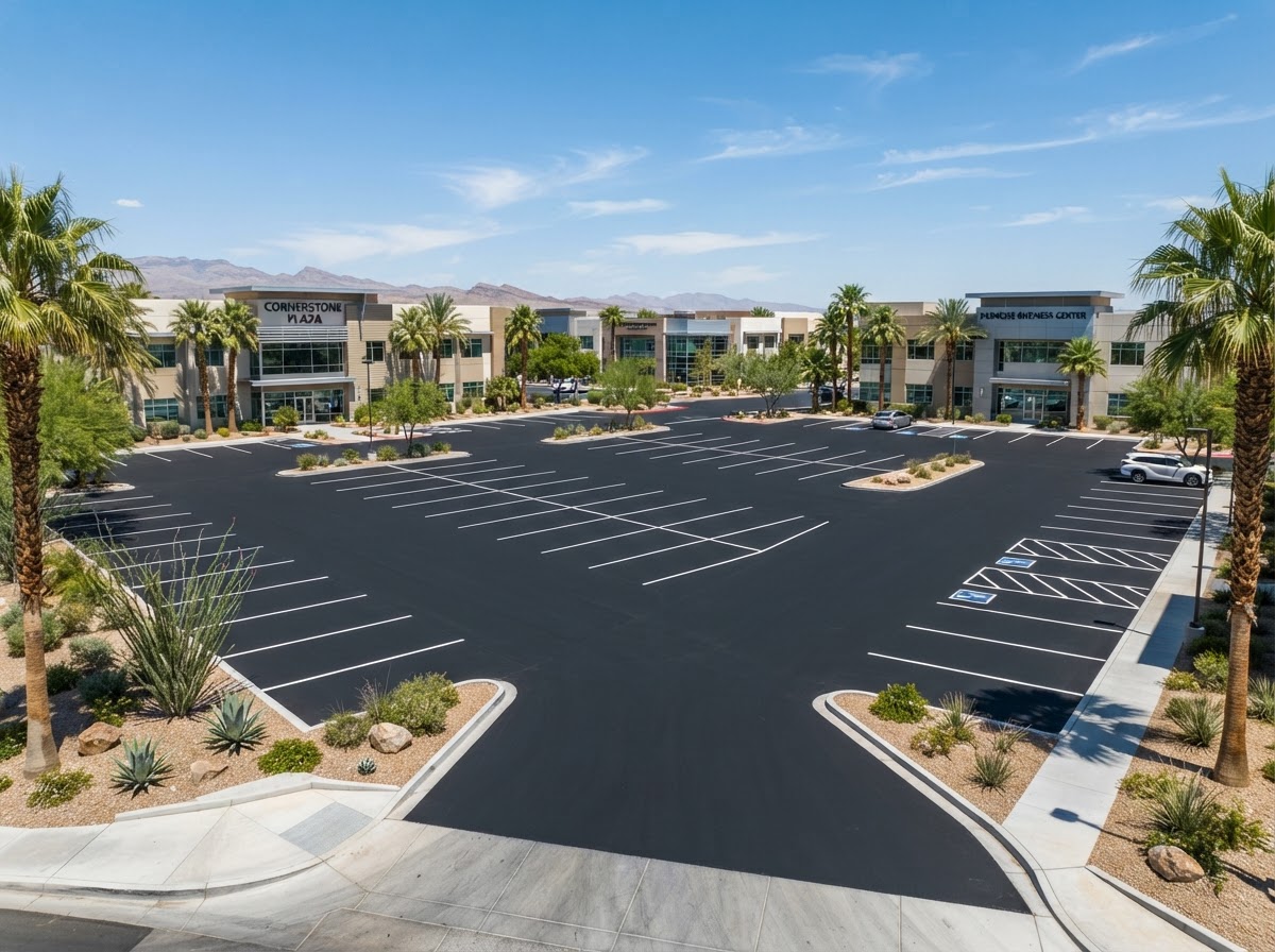Office park parking lot in Paradise, NV