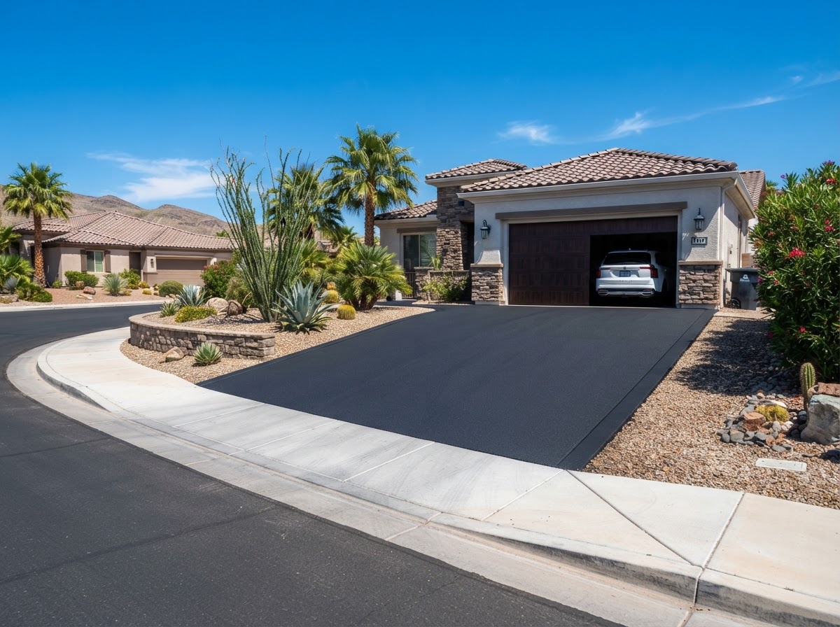 A full tear out and replacement of a cracked driveway in Spring Valley, NV