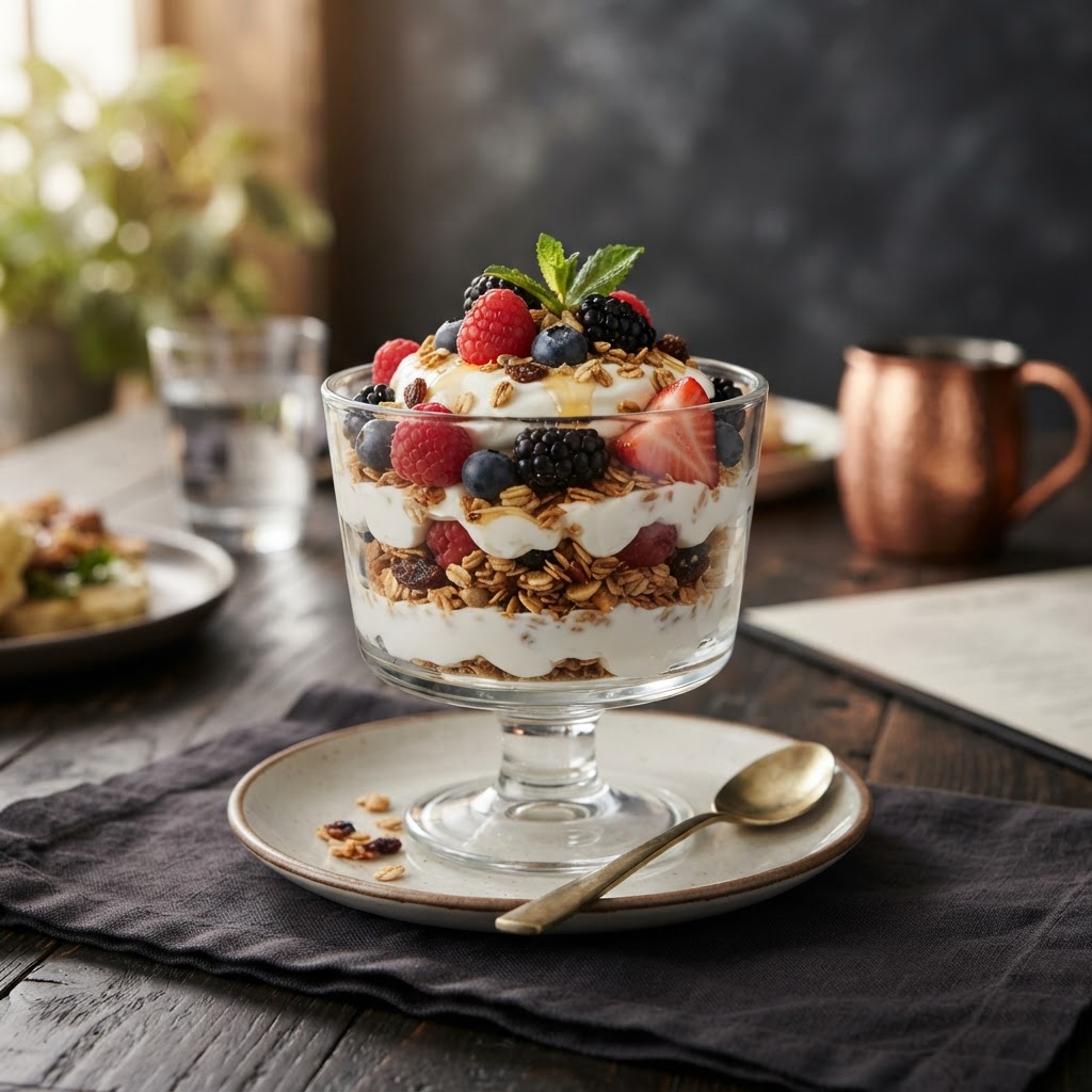 Granola parfait or Caesar salad