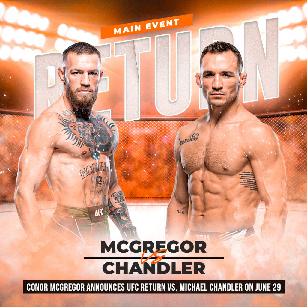 McGregor vs Chandler fight flyer