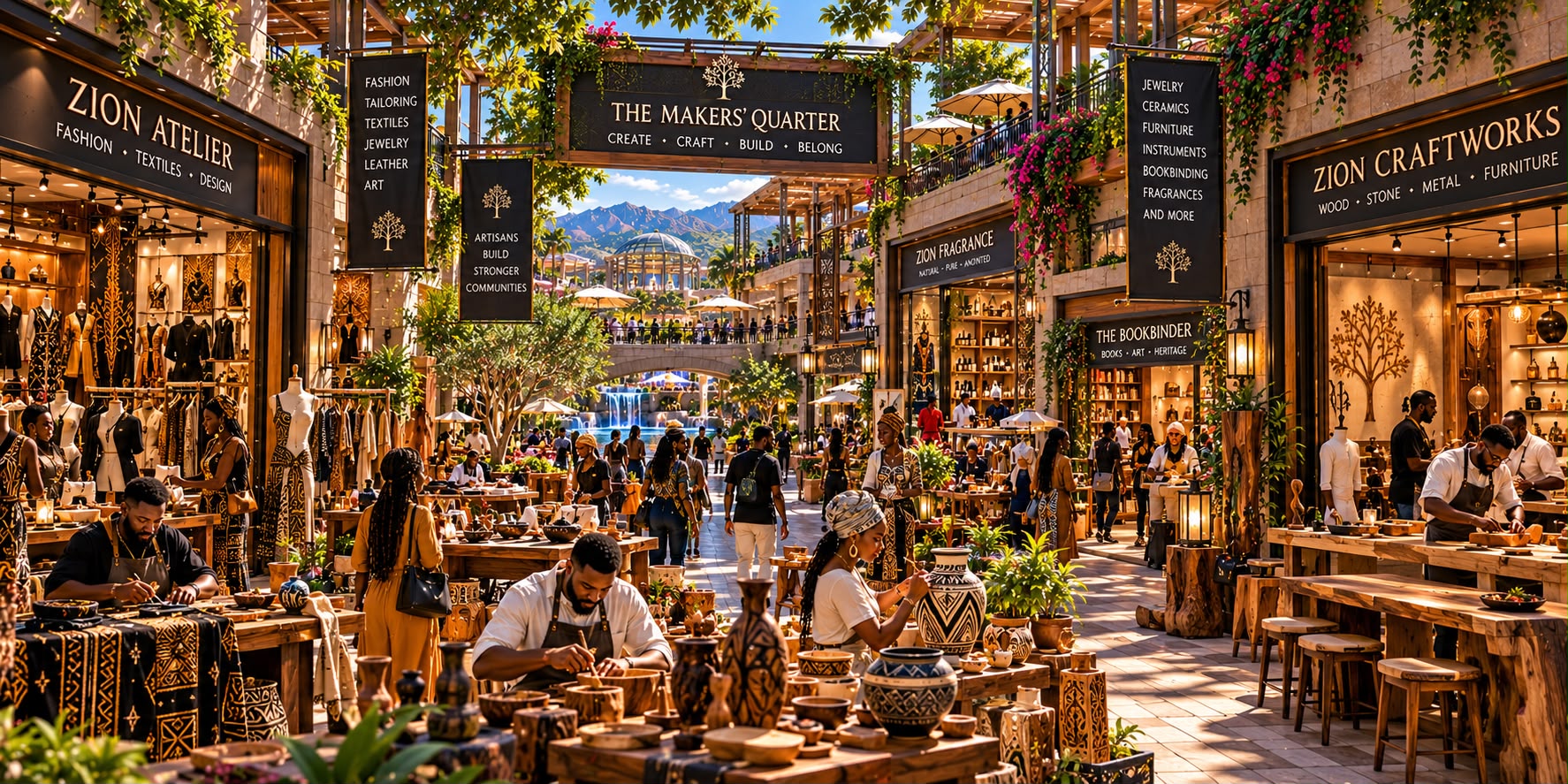 The Makers' Quarter: Artisans, workshops, ceramics, tailoring, enterprise, and commerce