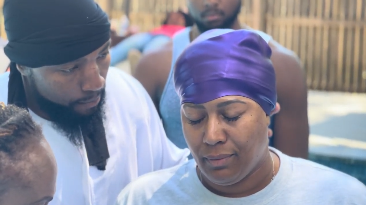 Baptism and prayer ministry at the Washington gathering