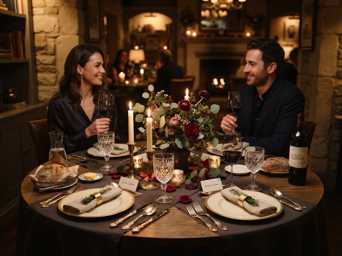 Private dining table setting