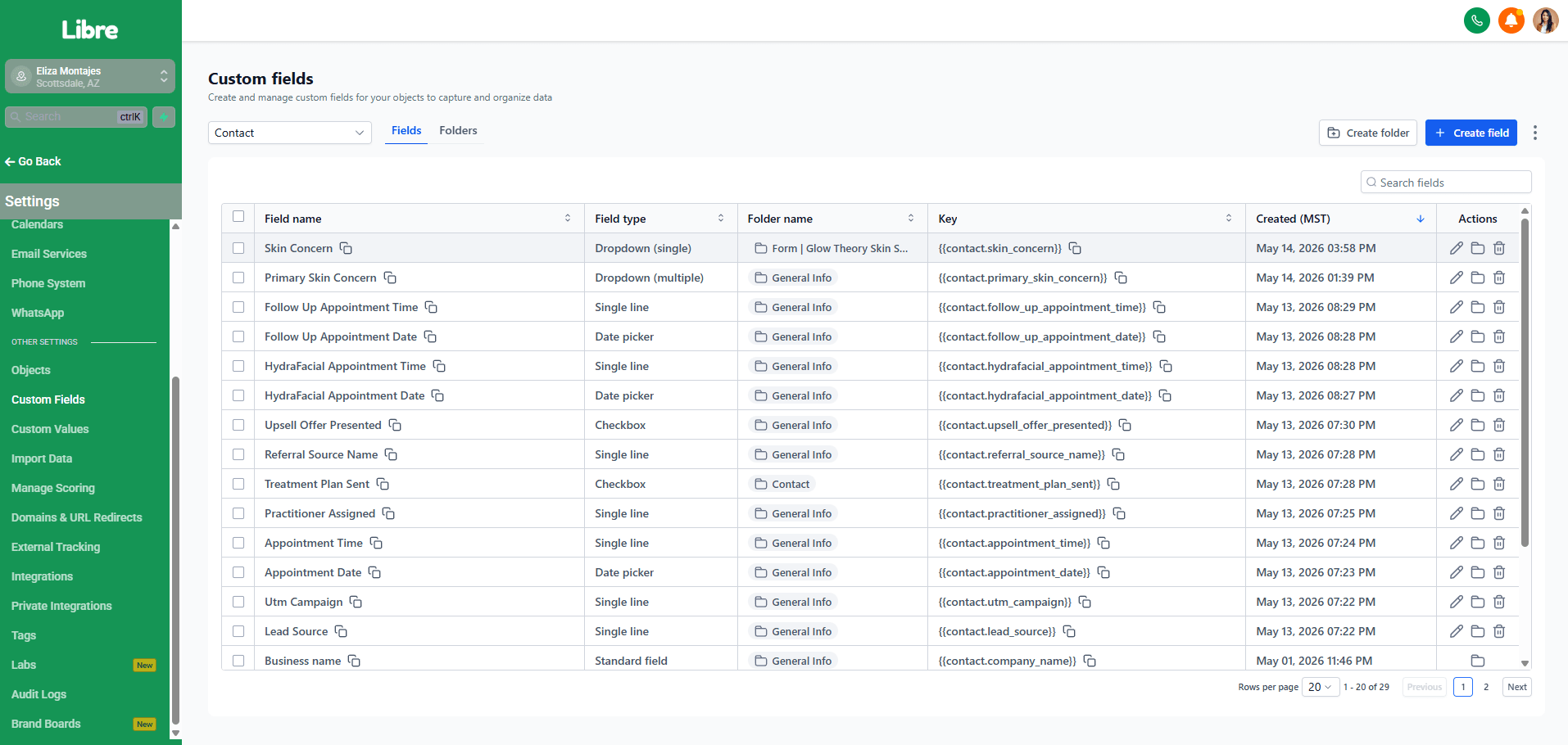 Glow Theory Consultations CRM Pipeline configuration