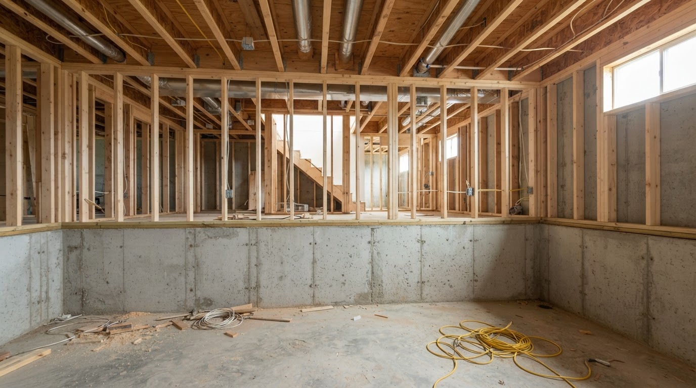 Before and after basement & foundation spray foam insulation in Spring Hill, Tennessee