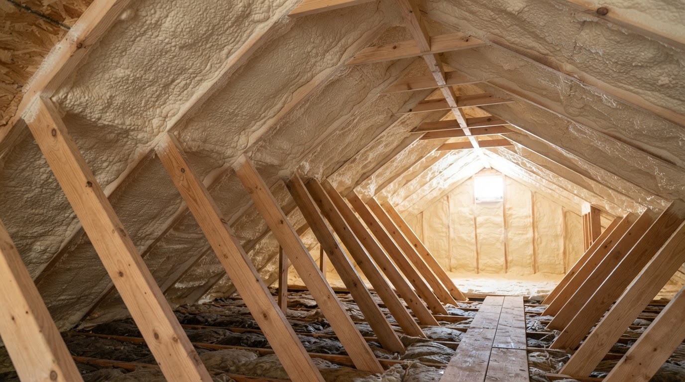 Attic spray foam insulation near Murfreesboro Tennessee