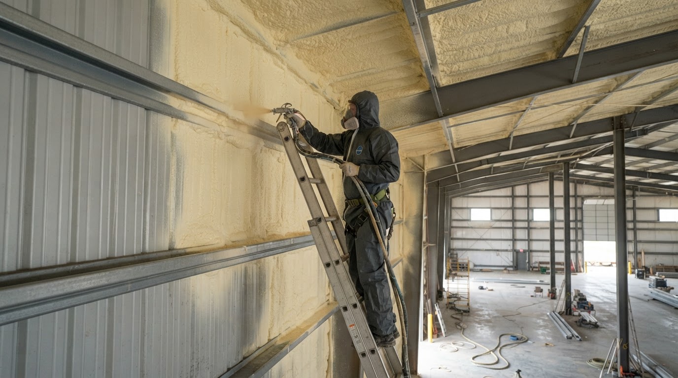 Metal building spray foam insulation in Murfreesboro