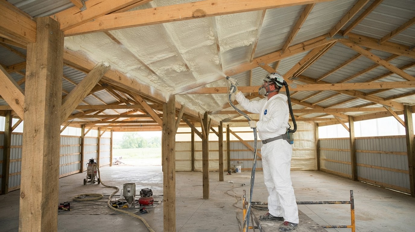 Pole barn spray foam insulation near Murfreesboro