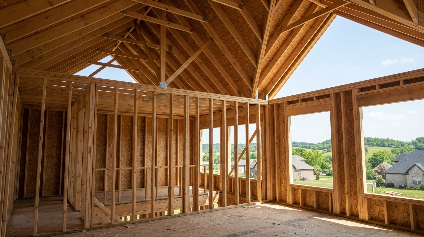 Before and after new construction spray foam insulation near Spring Hill, Tennessee