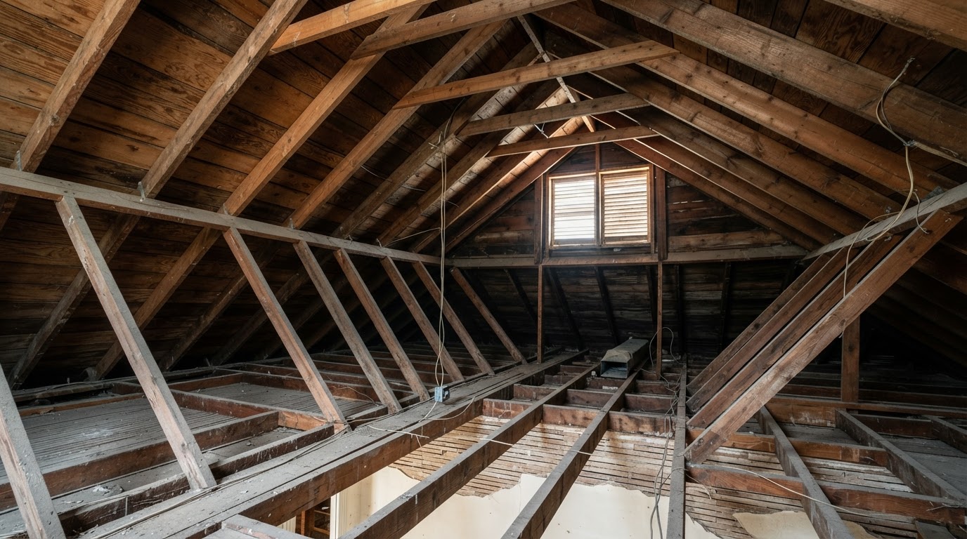 Before and after existing home spray foam insulation retrofit in Spring Hill, Tennessee