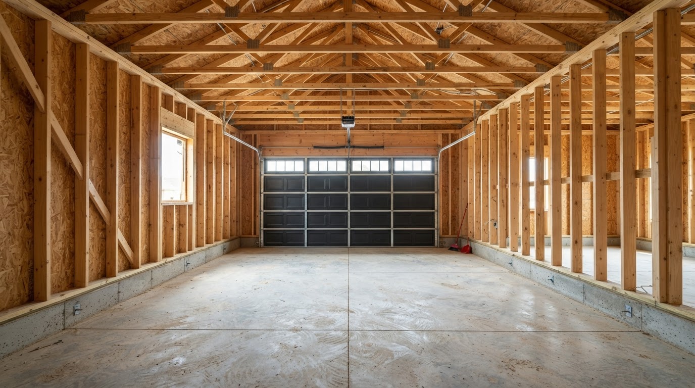 Before and after garage spray foam insulation near Spring Hill, Tennessee