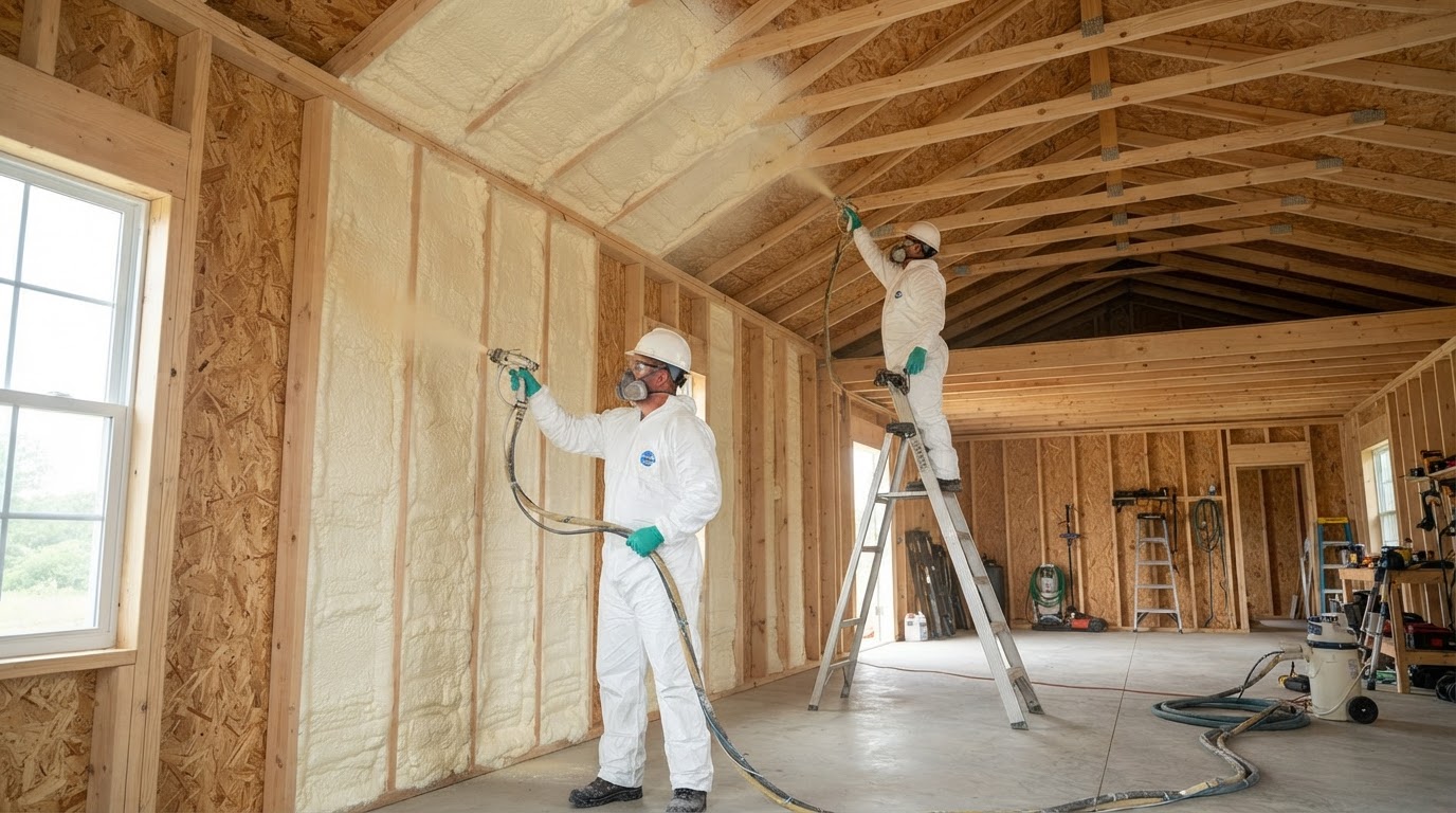 Workshop spray foam insulation in Murfreesboro