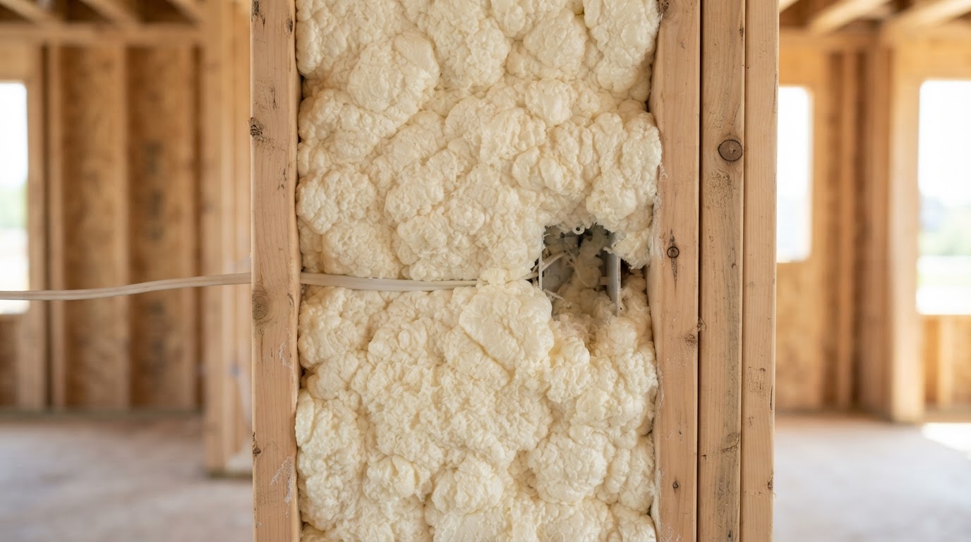 Before and after open cell spray foam insulation in Spring Hill, Tennessee