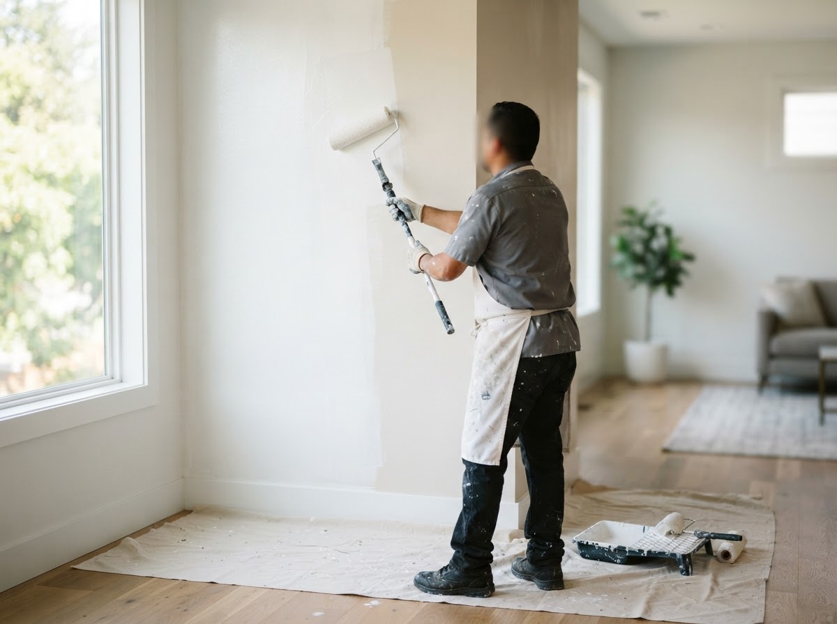 Pintura interior de paredes realizada por Ledey Lawn Care