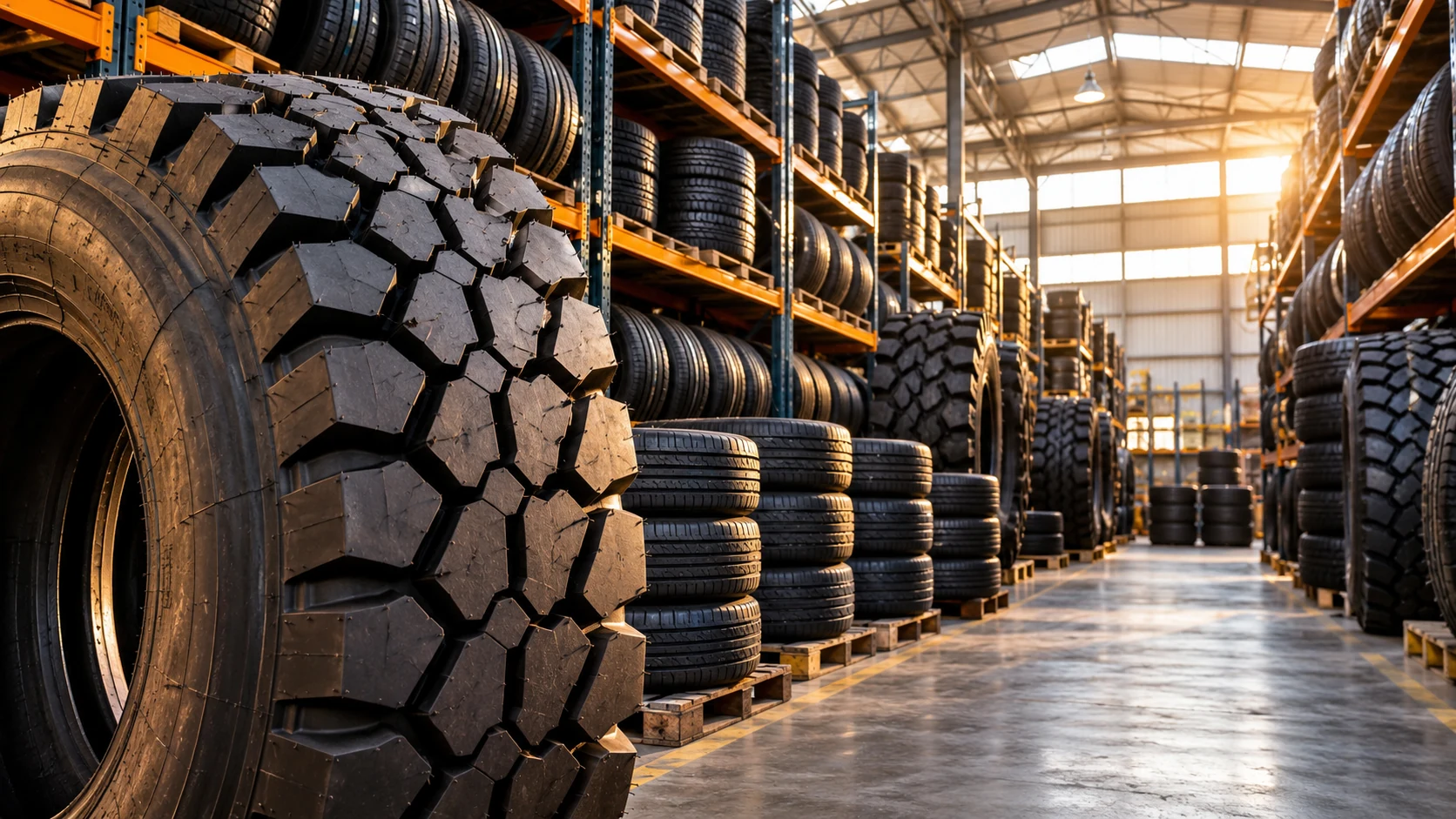 Industrial tyre inventory and warehouse operations