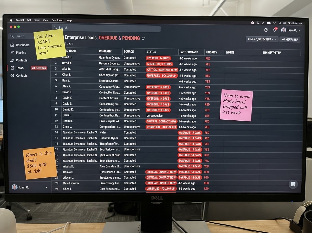 A spreadsheet of surplus leads sitting idle and going cold while the days pass