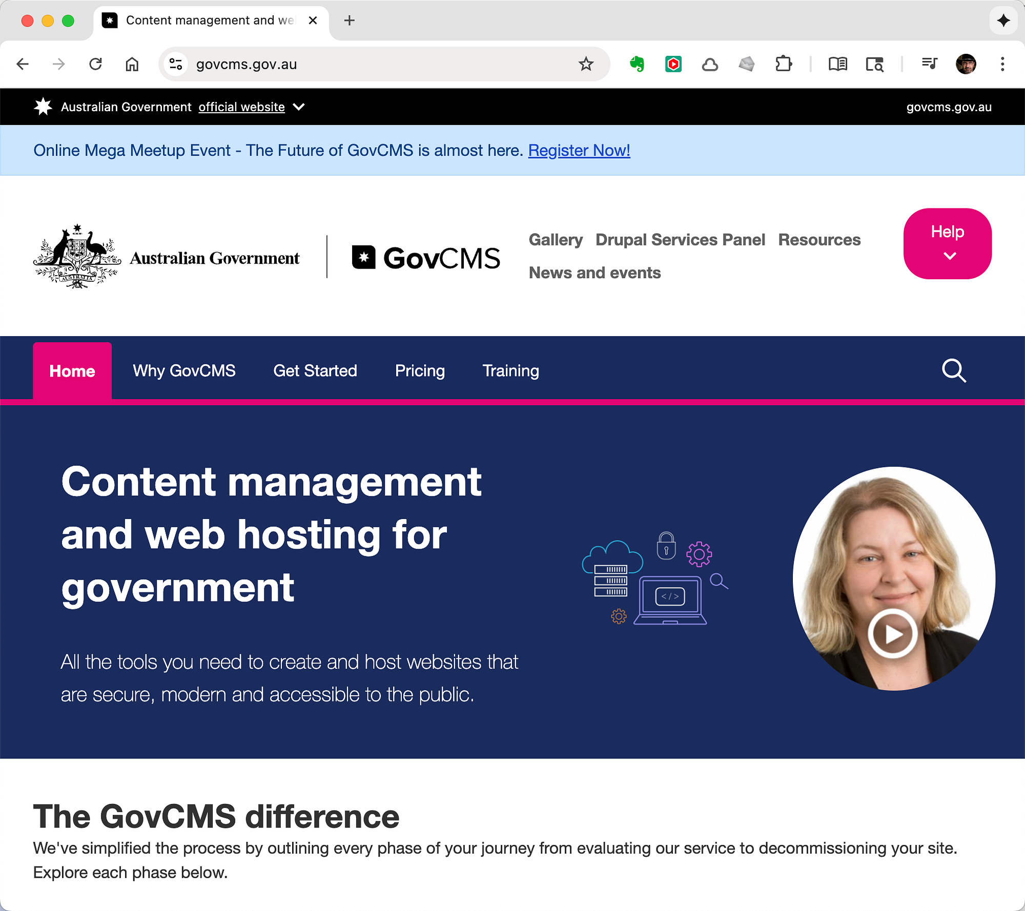 Australia's GovCMS Website Screenshot