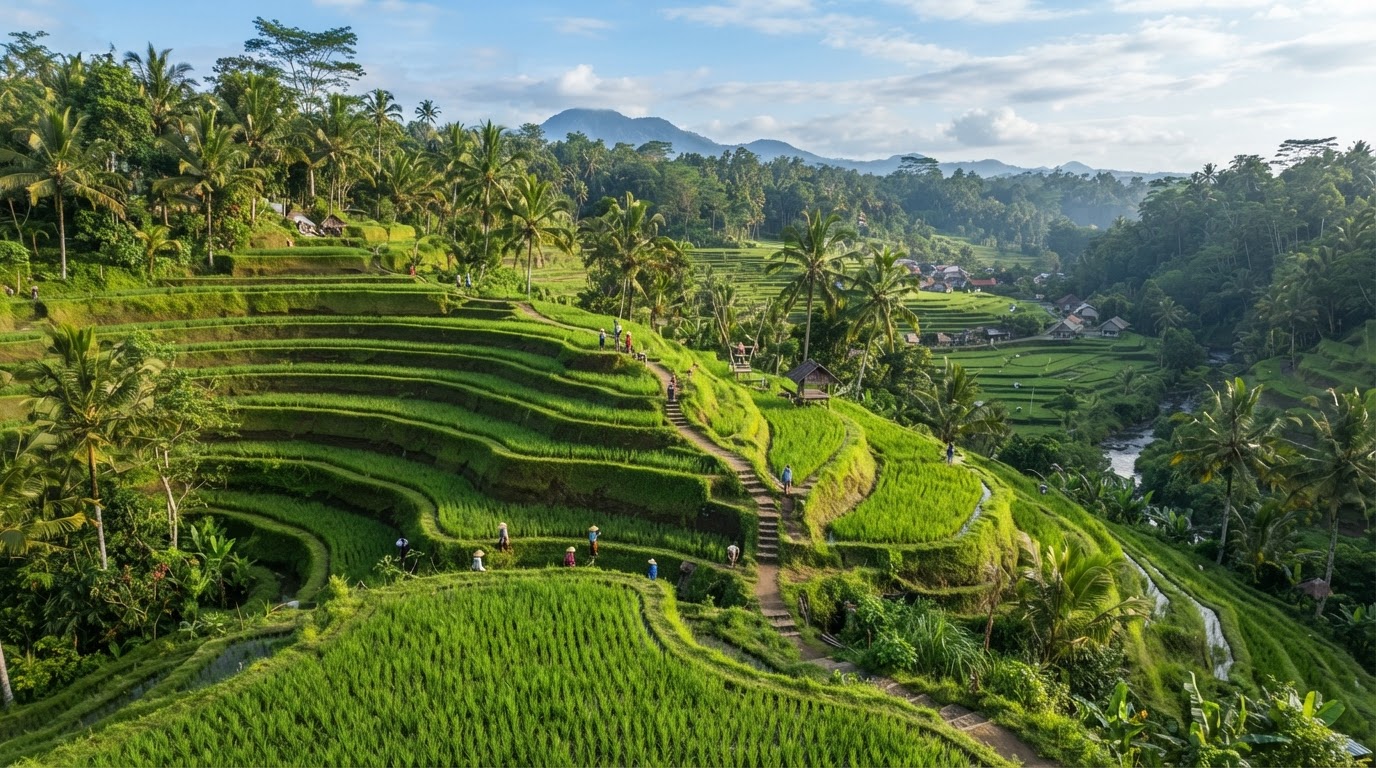 Ubud highlights: waterfalls, monkey forest and rice terrace — Bali, Indonesia