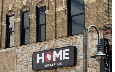 HOME Burger Bar local community brick storefront in Northeast Wisconsin
