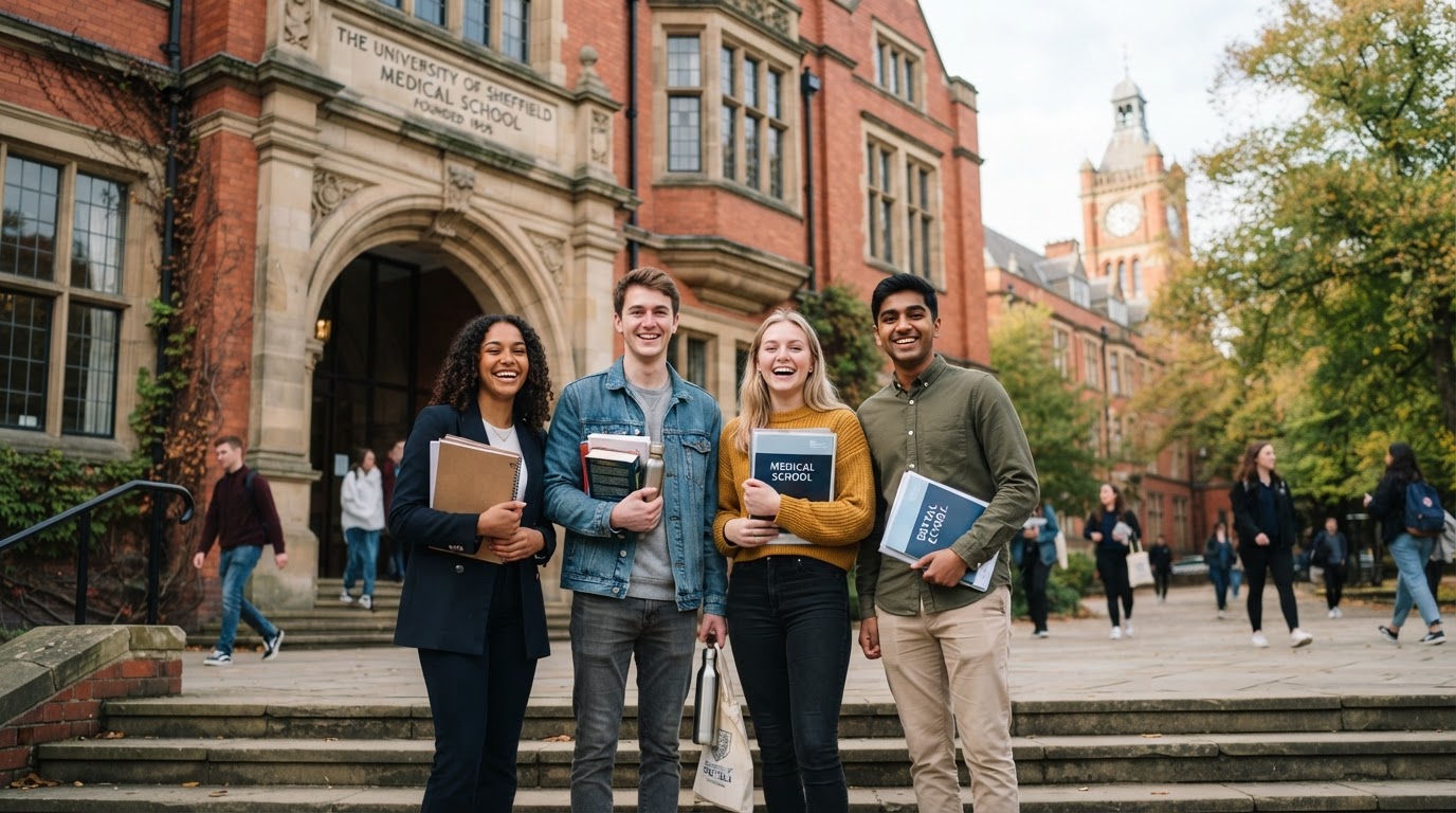 DreamMedic students outside a UK medical school