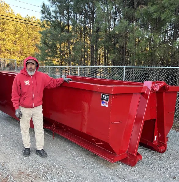 The Dumpster Gentlemen Red Roll-Off Container